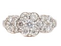14k White Gold Beautiful Horizontal Diamond Cluster Ring, App. 0.74 TCW, Size 4.75