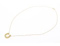 14k Yellow Gold Fun Peridot Set Horseshoe Necklace, App. 0.78 TCW