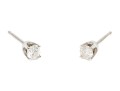10k White Gold Simple Diamond Stud Earrings, App. 0.20 TCW