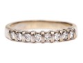 18k White Gold Pretty Bar Set Diamond Band Ring, App. 0.12 TCW, Size 5.5