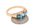 14k Yellow Gold Vintage Synthetic Blue Spinel Ring, Size 8