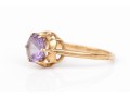 14k Yellow Gold Vintage Synthetic Purple Sapphire Solitaire Ring, Size 6.25