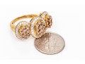 10k Yellow Gold Impactful Brown And White Diamond Cluster Dome Ring, App. 0.76 TCW, Size 6