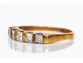 14k Yellow Gold Lovely Princess Cut Diamond Band Ring, App. 0.70 TCW, Size 7