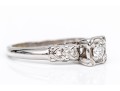 14k White Gold Vintage Diamond Ring, App. 0.12 TCW, Size 5.75