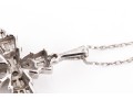 14k White Gold Striking Diamond Cluster Set Cross Pendant, App. 0.29 TCW, With Chain