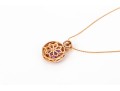 14k Rose Gold Stunning Amethyst, Diamond Halo And Tanzanite Pendant, With Chain