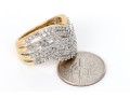 14k Yellow Gold Ultra Wide Bypass Diamond Dome Ring, App. 1.24 TCW, Size 7