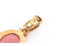 14k Yellow Gold Beautiful Cabachon Pink Tourmaline Pendant, With An Enhancer Bale
