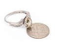 14k White Gold Pear Diamond, App. 0.16 CTS, And White Sapphire Set Ring, Size 6