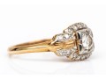14k And 18k Vintage Round Diamond Ring, App. 0.29 TCW, Size 6.25