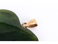 14k Yellow Gold Simple Chunky Green Nephrite Jade Heart Pendant