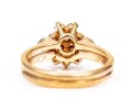 14k Yellow Gold Vintage Diamond And Guard Ring Cluster, Paired, App. 0.30 TCW, Size 5.5