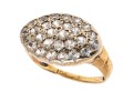 10k Yellow Gold Vintage Quartz Cluster Ring, Size 3.5+