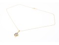 14k Yellow Gold Retro Sapphire And Diamond Set Pendant, With Chain