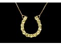 14k Yellow Gold Fun Peridot Set Horseshoe Necklace, App. 0.78 TCW