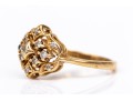 14k Yellow Gold Vintage Diamond Cluster Ring, App. 0.11 TCW, Size 6