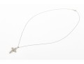14k White Gold Striking Diamond Cluster Set Cross Pendant, App. 0.29 TCW, With Chain