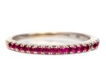 14k White Gold Narrow Ruby Band Ring, App. 0.15 TCW, Size 6
