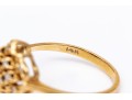 14k Yellow Gold Vintage Diamond Cluster Ring, App. 0.11 TCW, Size 6