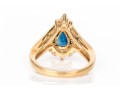 14k Yellow Gold Sapphire And Diamond Cluster Ring, App. 0.32 TCW In Diamonds, Size 2.75