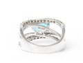 Levian 14k White Gold Blue Topaz And Diamond Ring, Diamonds App. 0.52 TCW, Size 7
