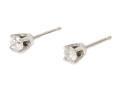 10k White Gold Simple Diamond Stud Earrings, App. 0.20 TCW