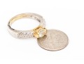 14k Gold Horizontal Cz Center Patterned Side Ring Size 7.25