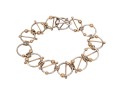 Sterling Silver And 14k Yellow Gold Fun Contemporary Open Circle Motif Bracelet