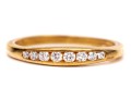 18k Yellow Gold Classic Channel Set Diamond Band Ring, App. 0.10 TCW, Size 6