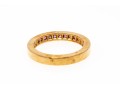 14k Yellow Gold Princess Cut Amethyst And Diamond Set Band Ring, App. 0.12 TCW, Size 6.75