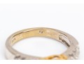14k Gold Horizontal Cz Center Patterned Side Ring Size 7.25