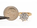 10k Yellow Gold Moissanite Cluster Ring, Size 6.25