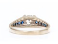 14k White Gold Asscher Cut Diamond Ring, App. 0.72 CTS, With Sapphires, Size 8.5