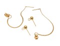 14k Yellow Gold Drop Chain Earrings Plus One Set Of Ball Earring Tops
