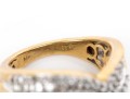 14k Yellow Gold Ultra Wide Bypass Diamond Dome Ring, App. 1.24 TCW, Size 7