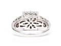 14k White Gold Ornate Cz Cluster Ring, Size 7
