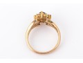 14k Yellow Gold Vintage Sapphire And Diamond Cluster Ring, App. 0.20 TCW, Size 7