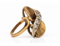 14k Yellow Gold Striking Vertical Profile Diamond Set Ring, App. 0.08 TCW, Size 2.75