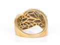 14k Yellow Gold Ultra Wide Bypass Diamond Dome Ring, App. 1.24 TCW, Size 7