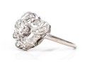 14k White Gold Vintage Diamond Cluster Ring, App. 0.41 TCW, Size 9.25
