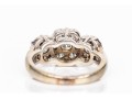 14k White Gold Beautiful Horizontal Diamond Cluster Ring, App. 0.74 TCW, Size 4.75