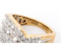 14k Yellow Gold Ultra Wide Bypass Diamond Dome Ring, App. 1.24 TCW, Size 7