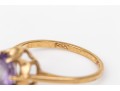 14k Yellow Gold Vintage Synthetic Purple Sapphire Solitaire Ring, Size 6.25