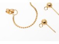 14k Yellow Gold Drop Chain Earrings Plus One Set Of Ball Earring Tops
