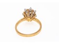 10k Yellow Gold Moissanite Cluster Ring, Size 6.25
