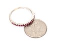14k White Gold Narrow Ruby Band Ring, App. 0.15 TCW, Size 6