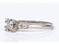 14k White Gold Vintage Diamond Three Stone Ring, App. 0.27 TCW, Size 8