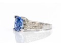 14k White Gold Synthetic Sapphire And Diamond Accent Ring, Size 7