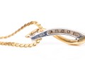 14k Gold Retro Diamond Set Twist Pendant, App. 0.17 TCW, With Chain